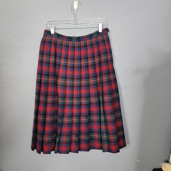 Pendleton Pleated Wool Size Current M/14P Vintage Authentic MacLennan Tartan Red - Picture 7 of 17